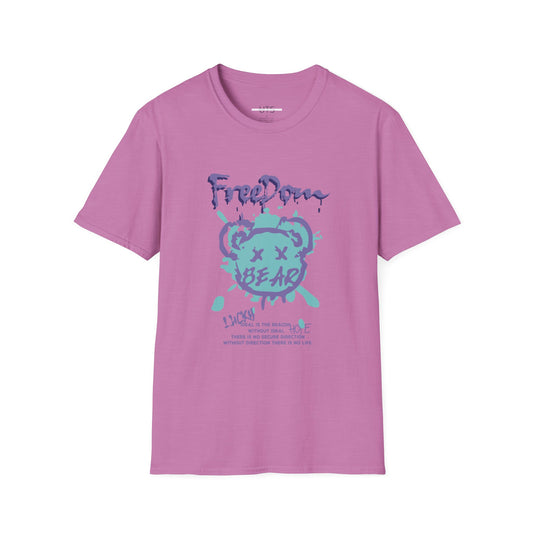 Freedom Bear Unisex Softstyle T-Shirt - Fun Graphic Tee for Casual Wear