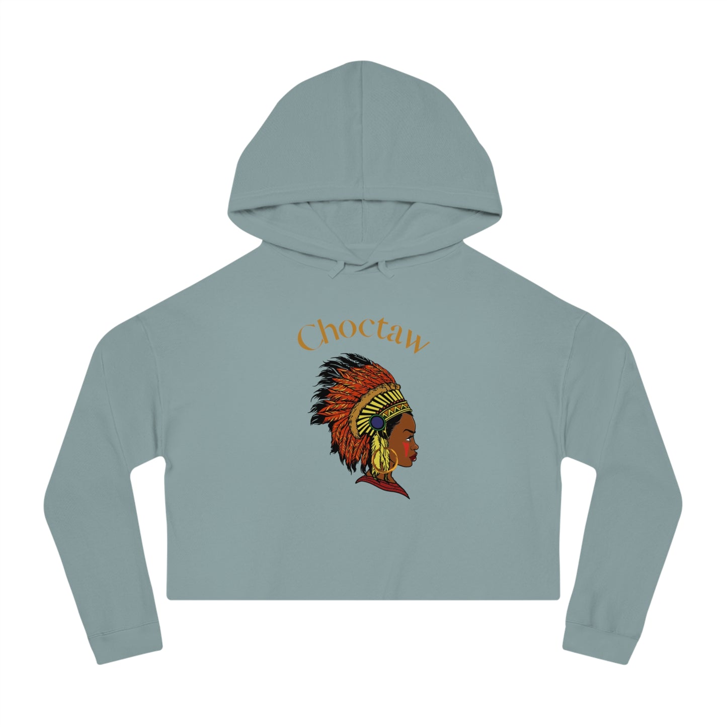 Choctaw Women's Cropped Hooded Sweatshirt - Stylish Indigenous Inspired Design