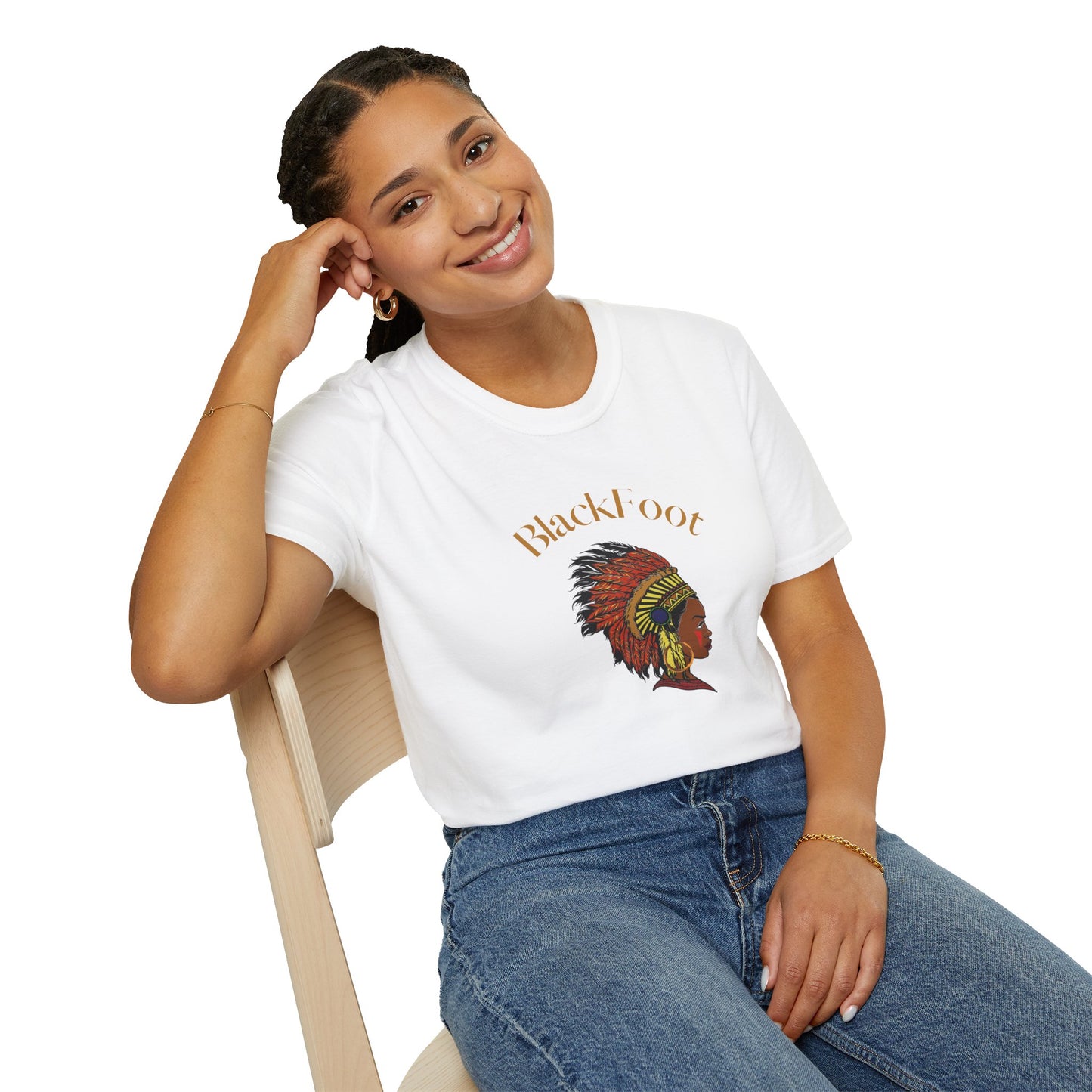 Blackfoot Heritage Unisex Softstyle T-Shirt - Vibrant Cultural Tribute Tee