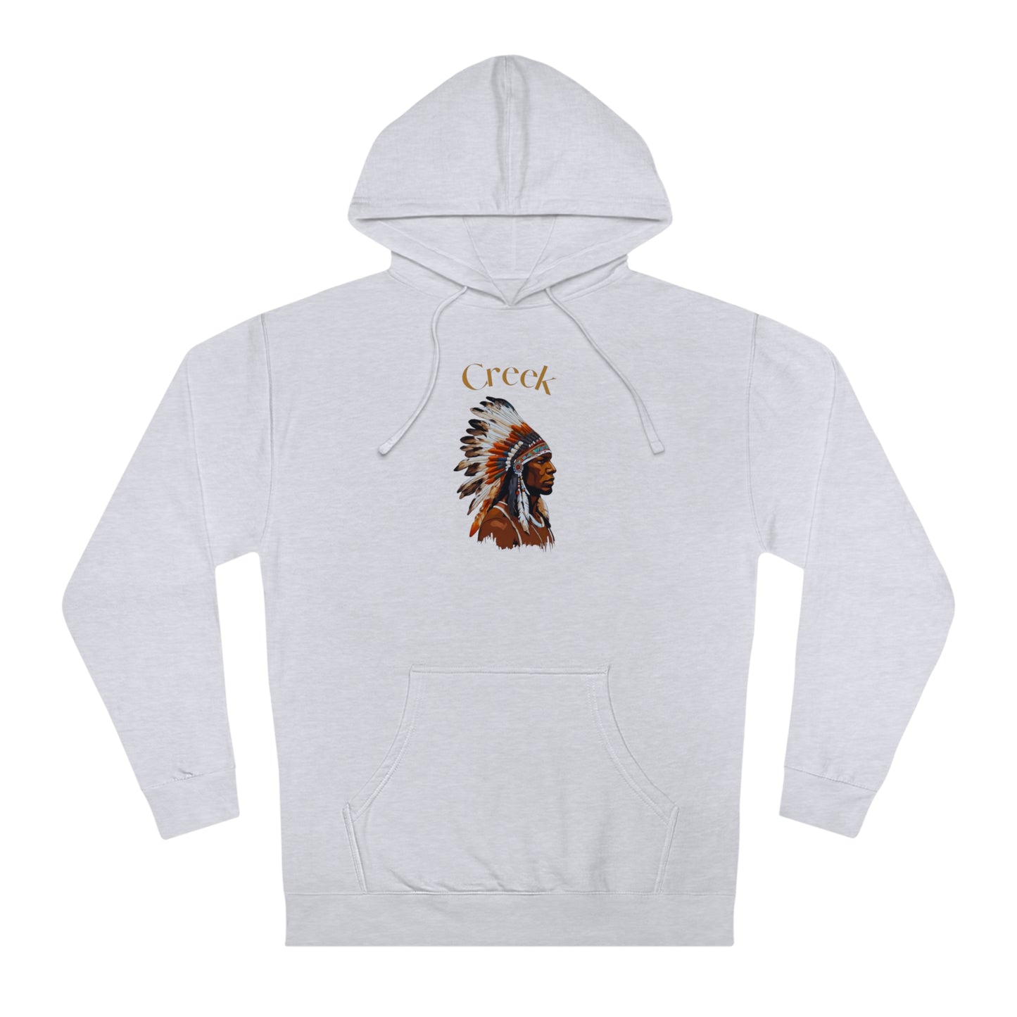 Unisex Hooded Sweatshirt with Creek Native American Design