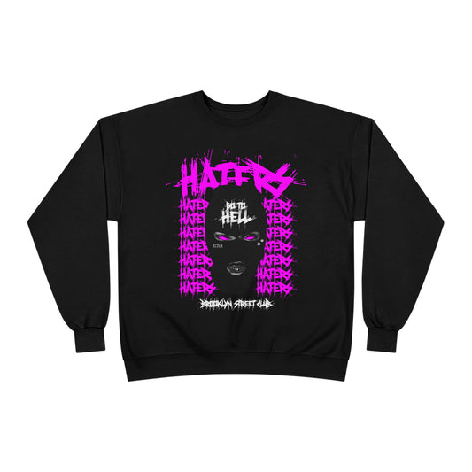 Unisex EcoSmart® Crewneck Sweatshirt - 'HATERS' Graphic Design for Bold Attitudes