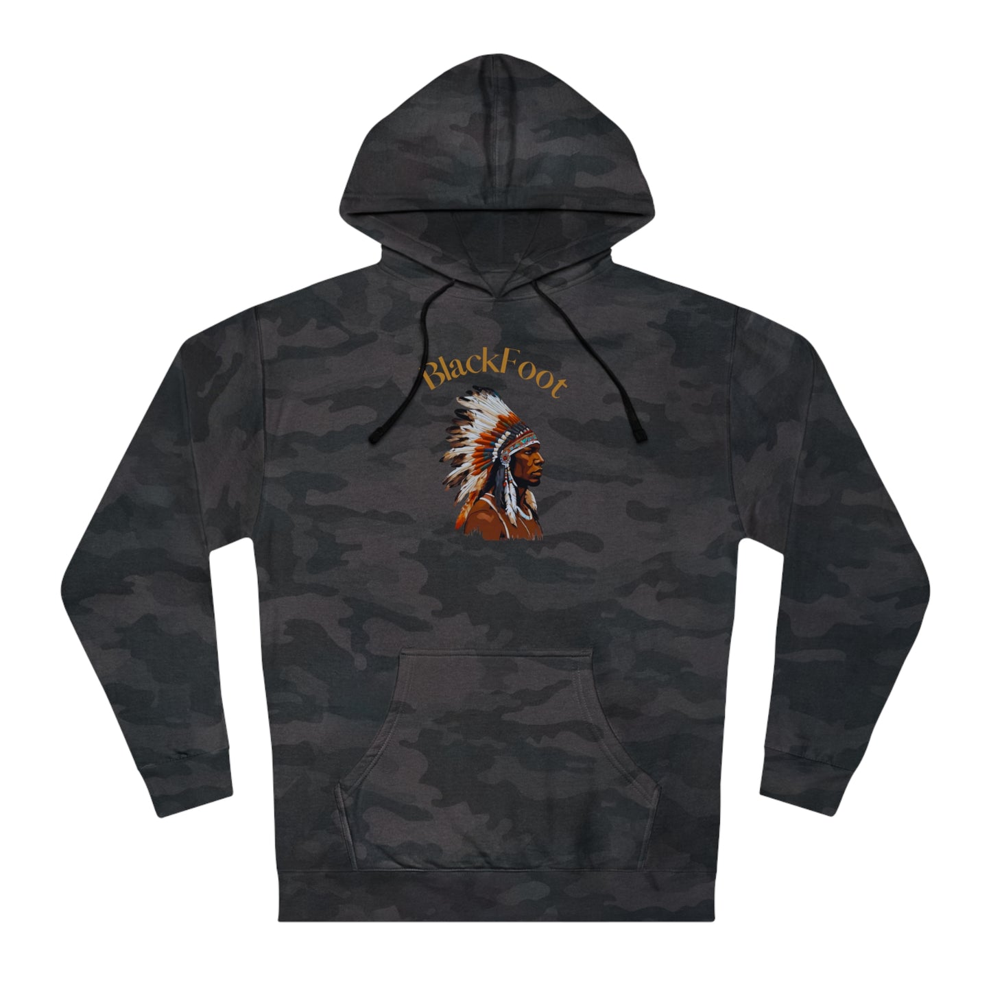 Unisex Hooded Sweatshirt with Blackfoot Design - Tribal Heritage Apparel