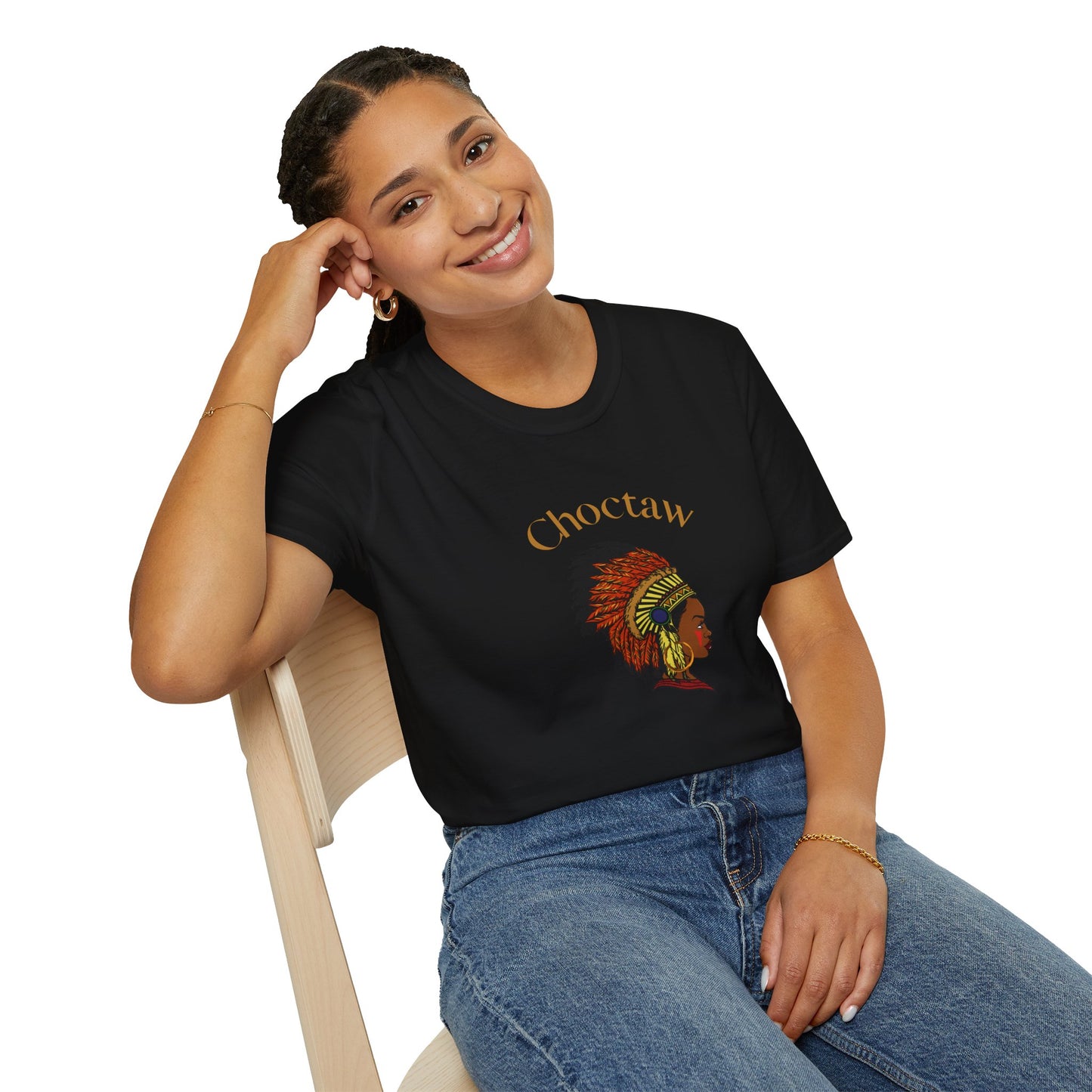 Choctaw Heritage Unisex Softstyle T-Shirt - Vibrant Tribal Design