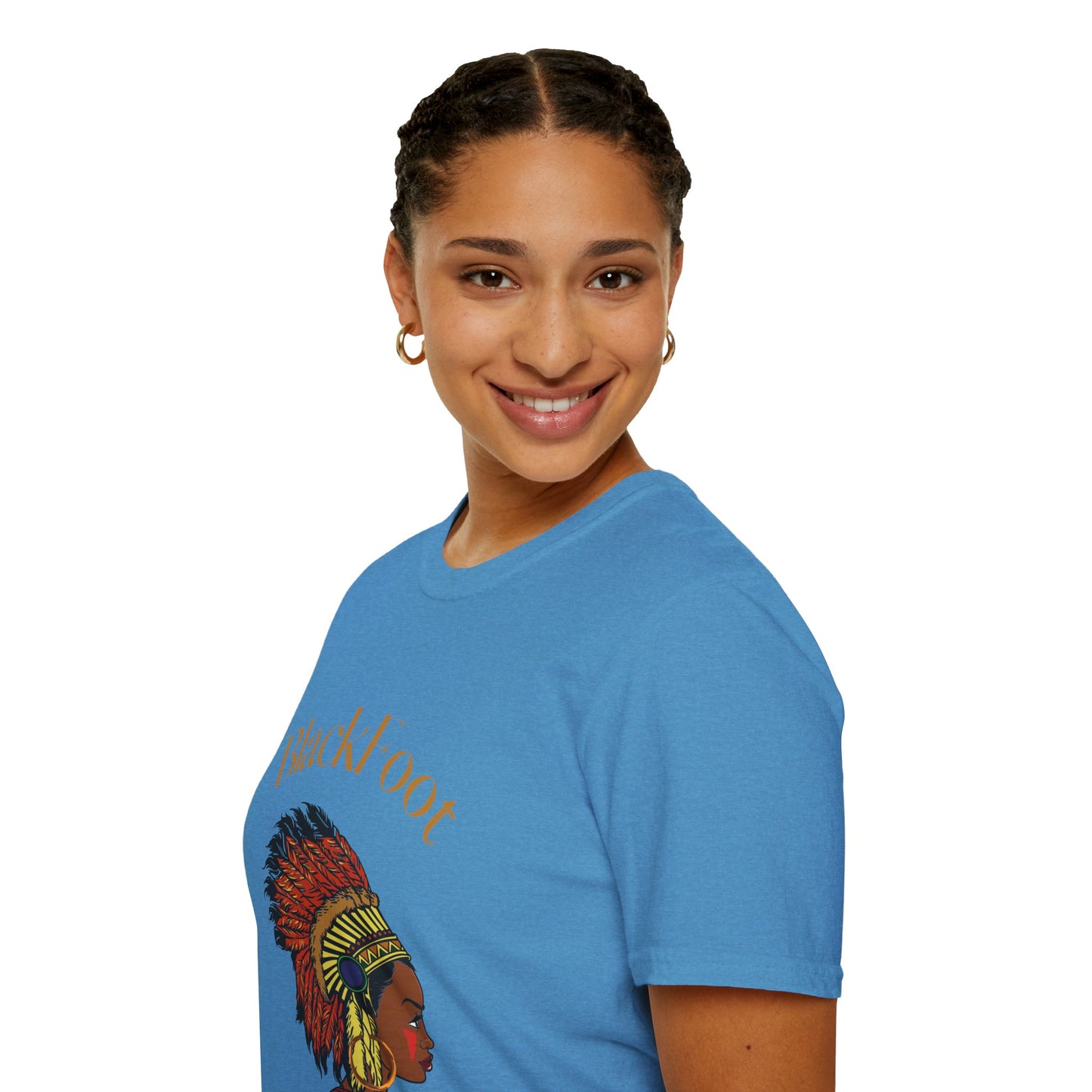 Blackfoot Heritage Unisex Softstyle T-Shirt - Vibrant Cultural Tribute Tee