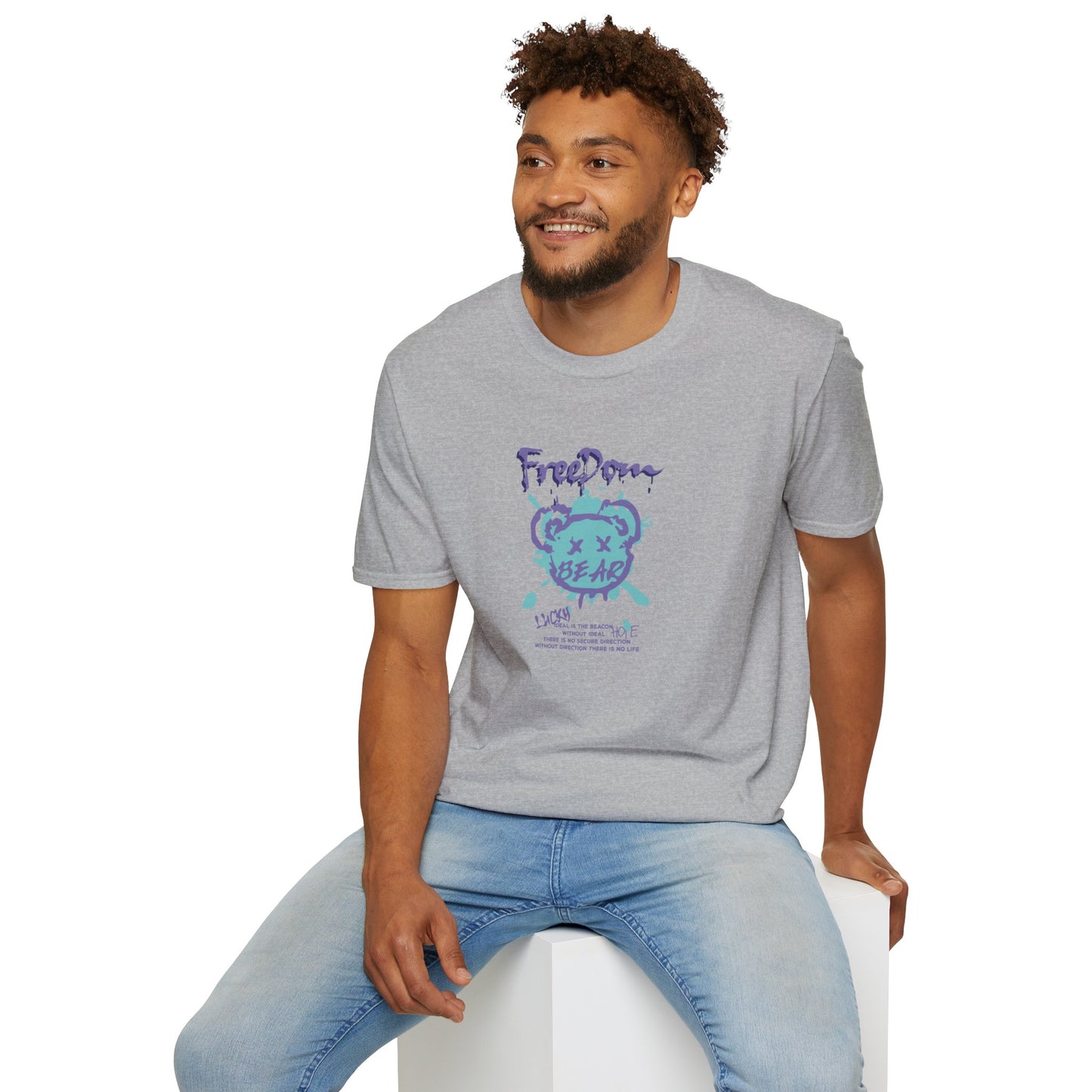 Freedom Bear Unisex Softstyle T-Shirt - Fun Graphic Tee for Casual Wear