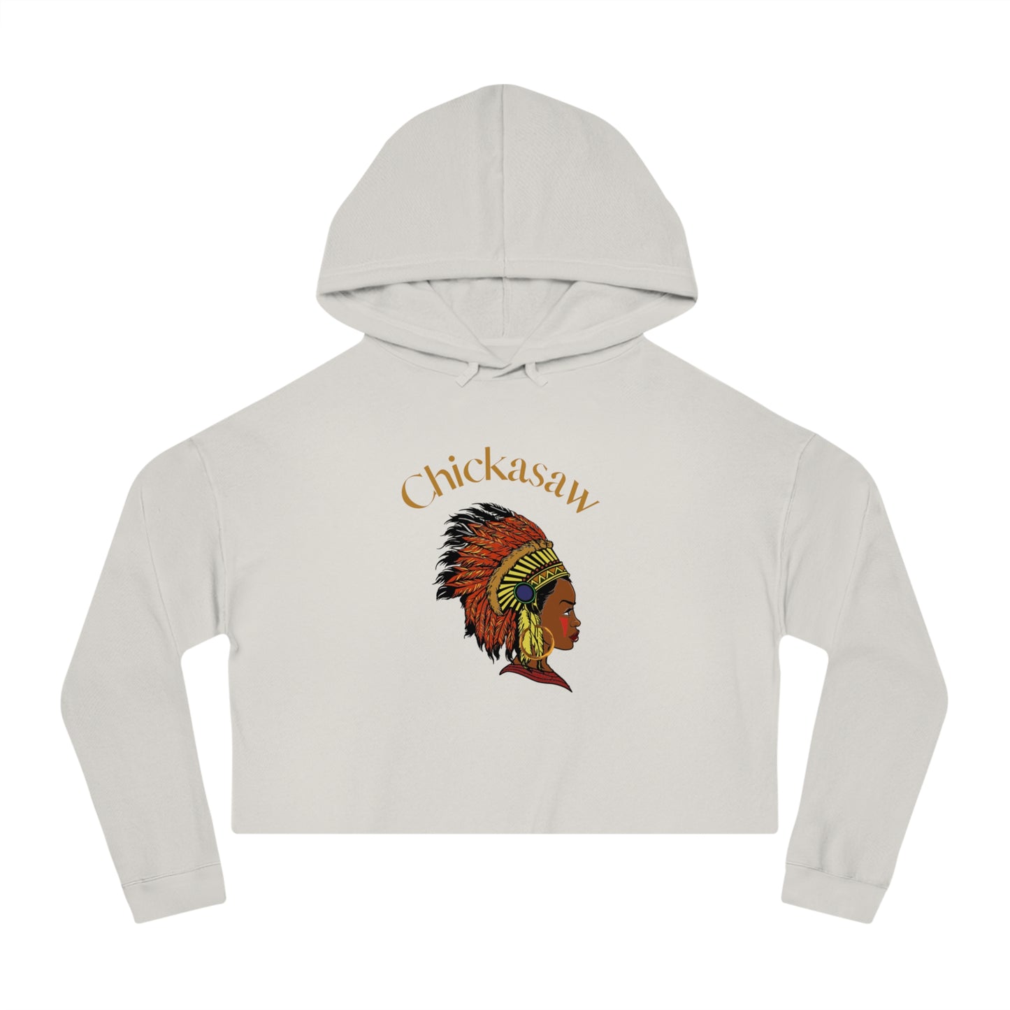 Chickasaw Women’s Cropped Hooded Sweatshirt - Stylish Indigenous Artwork