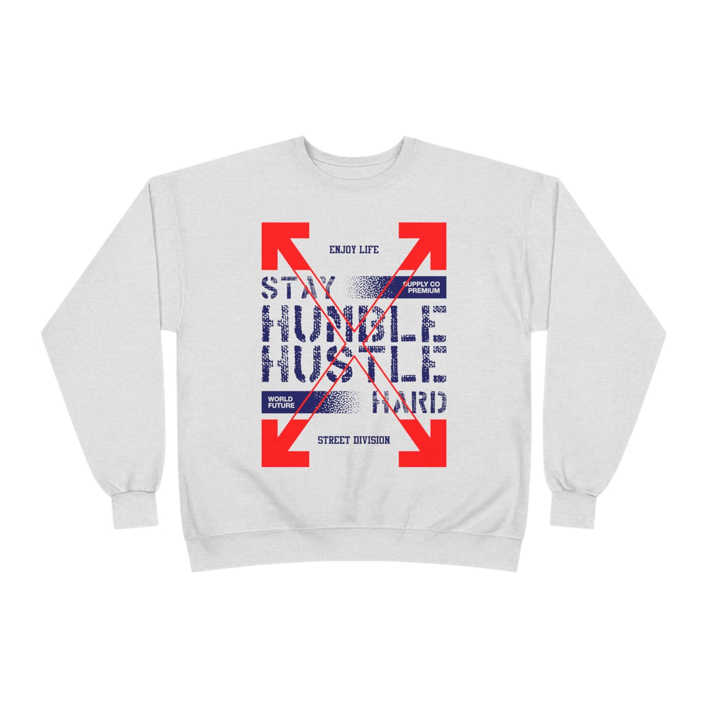 Motivational Crewneck Sweatshirt - "Hustle Hard" Design