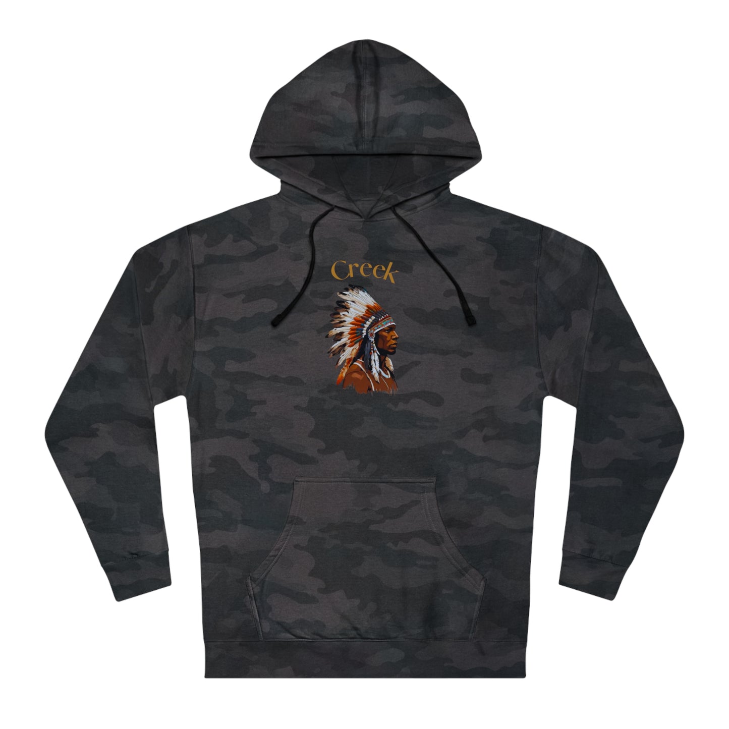 Unisex Hooded Sweatshirt with Creek Native American Design