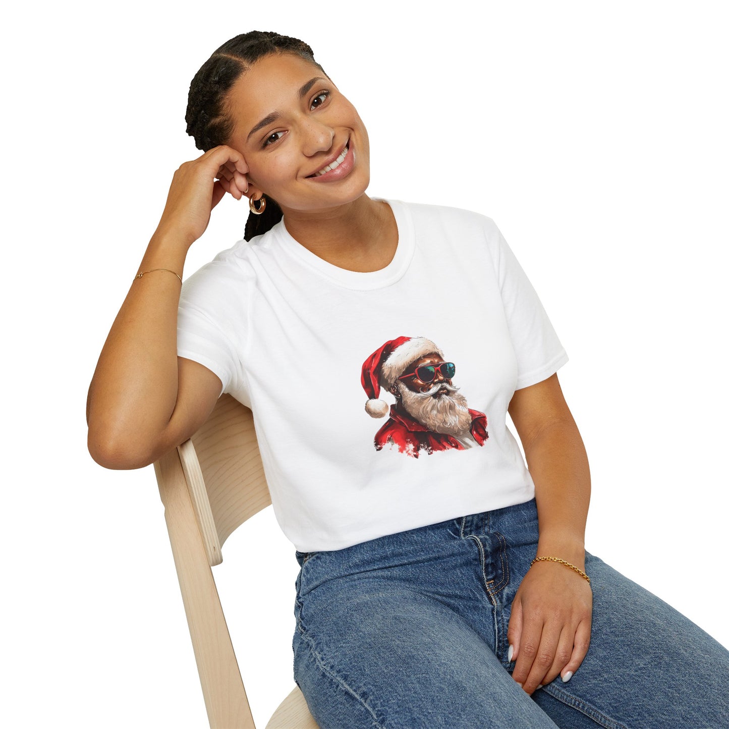 Santa Vibes Unisex Softstyle T-Shirt - Cool Santa Graphic Tee for Christmas