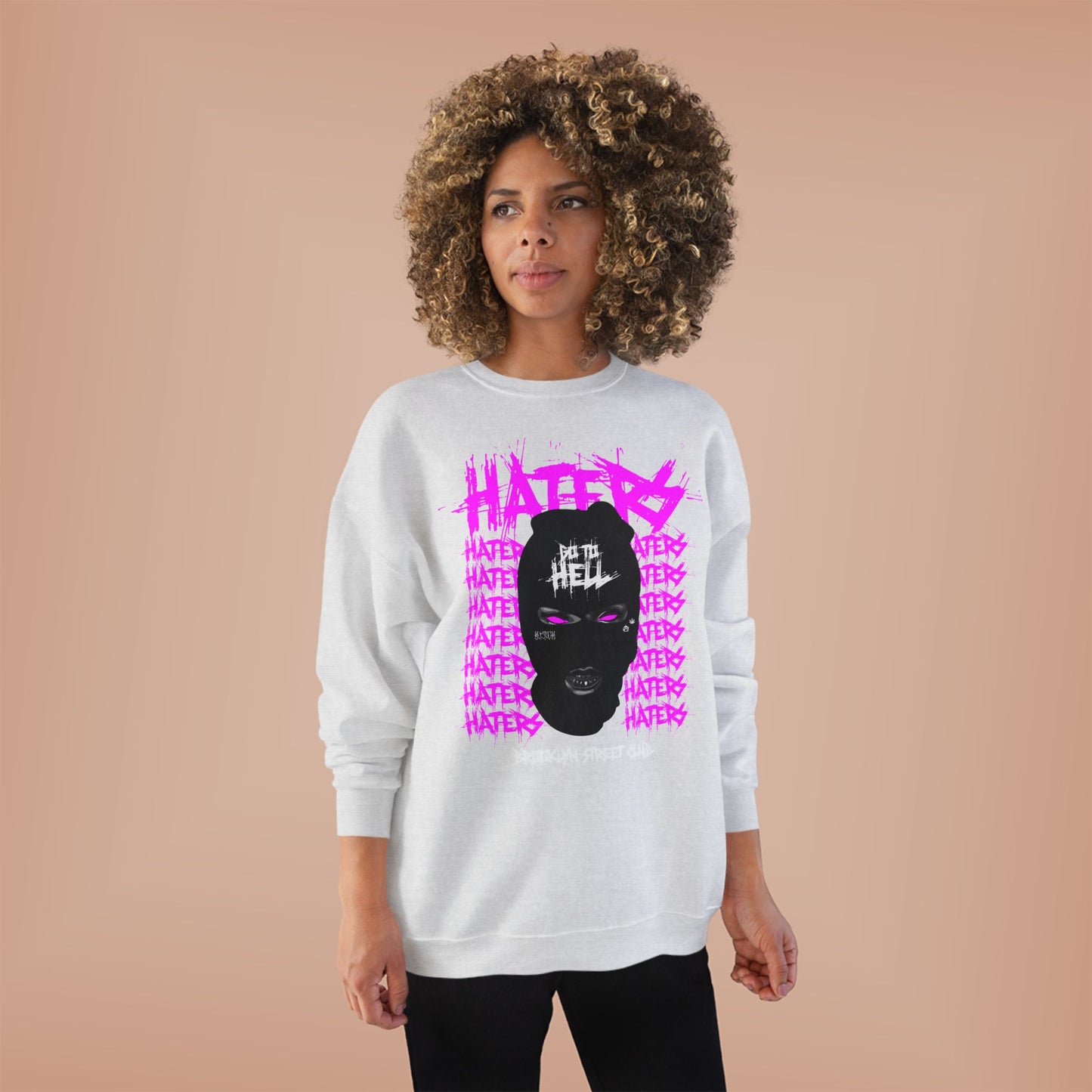 Unisex EcoSmart® Crewneck Sweatshirt - 'HATERS' Graphic Design for Bold Attitudes