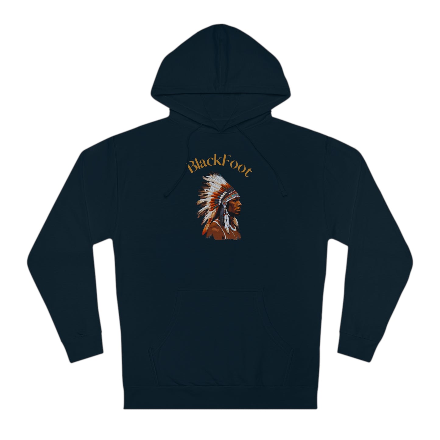 Unisex Hooded Sweatshirt with Blackfoot Design - Tribal Heritage Apparel