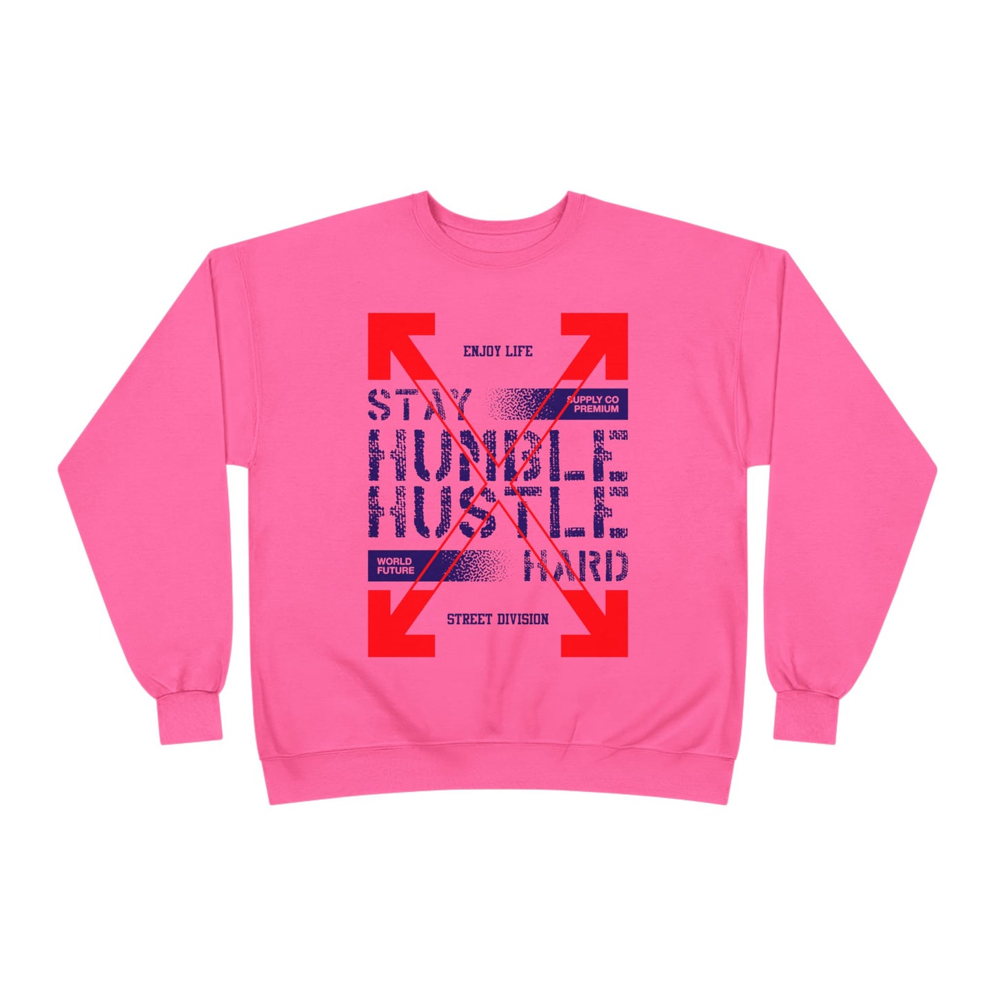 Motivational Crewneck Sweatshirt - "Hustle Hard" Design