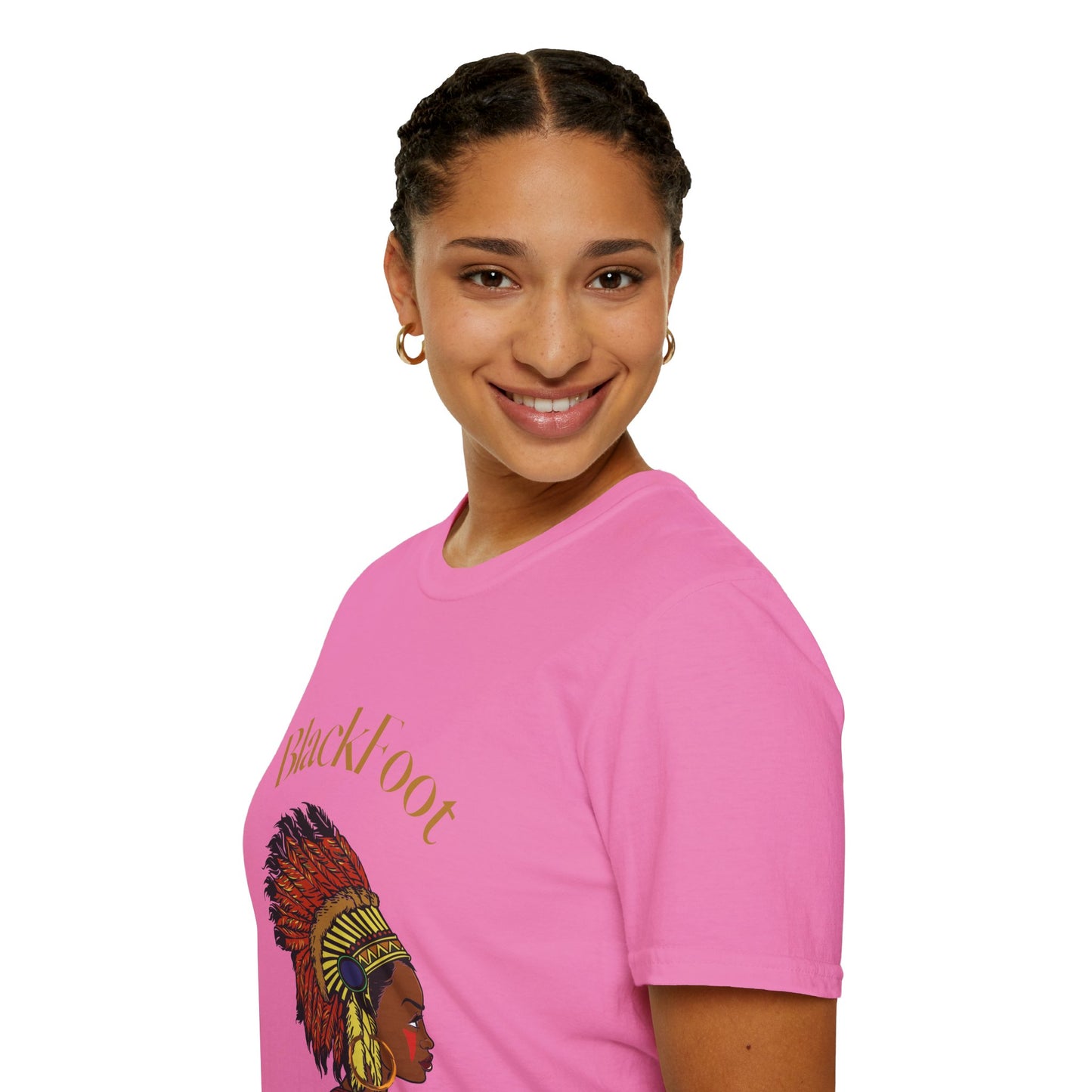 Blackfoot Heritage Unisex Softstyle T-Shirt - Vibrant Cultural Tribute Tee