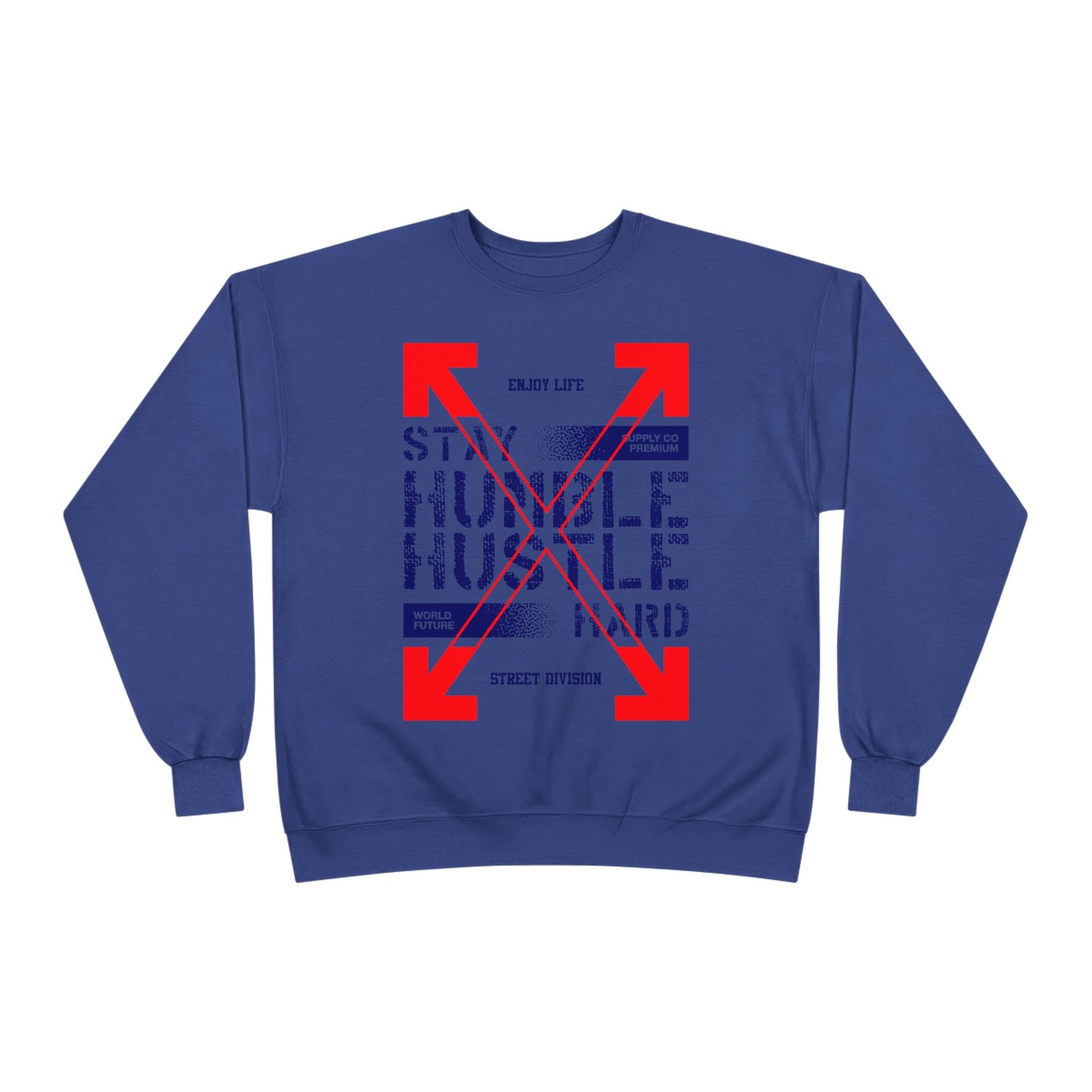 Motivational Crewneck Sweatshirt - "Hustle Hard" Design