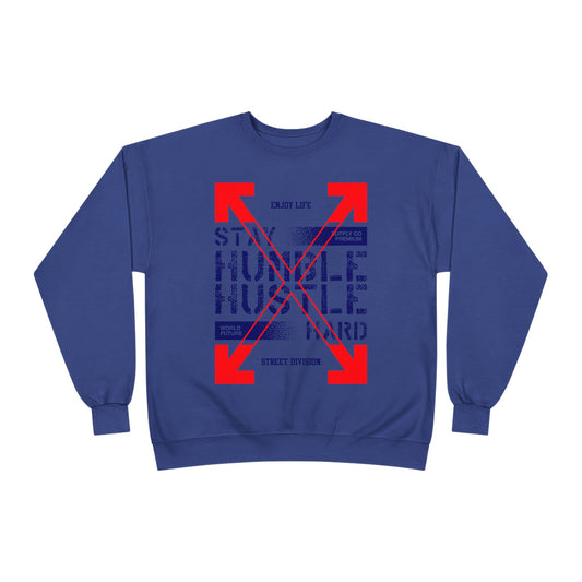 Motivational Crewneck Sweatshirt - "Hustle Hard" Design