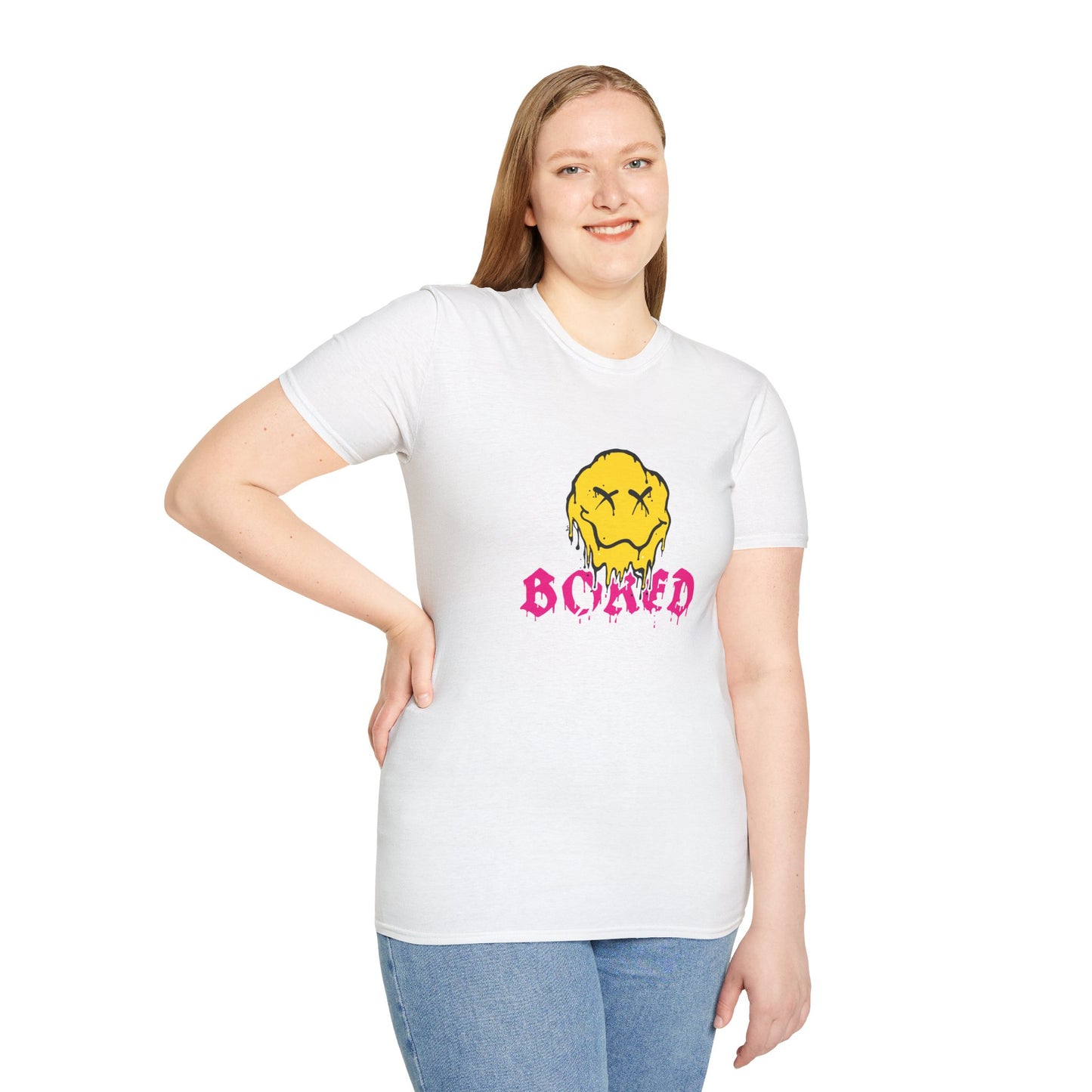 Bold Unisex Softstyle T-Shirt with Dripping Graphic Design