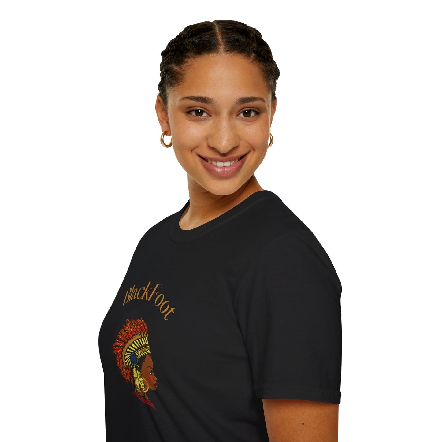 Blackfoot Heritage Unisex Softstyle T-Shirt - Vibrant Cultural Tribute Tee