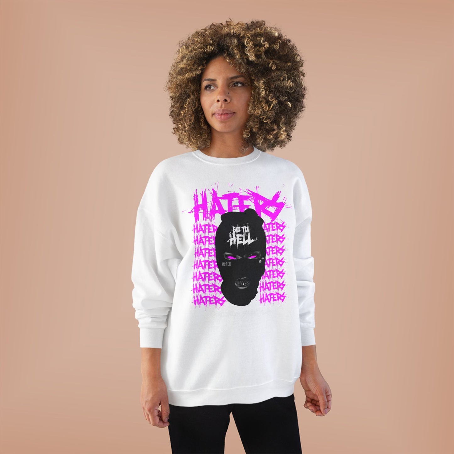 Unisex EcoSmart® Crewneck Sweatshirt - 'HATERS' Graphic Design for Bold Attitudes