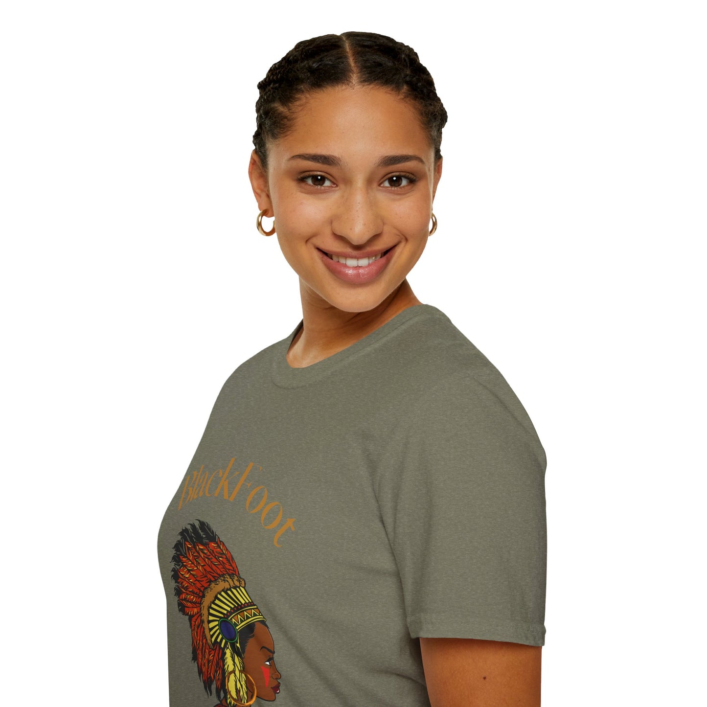 Blackfoot Heritage Unisex Softstyle T-Shirt - Vibrant Cultural Tribute Tee