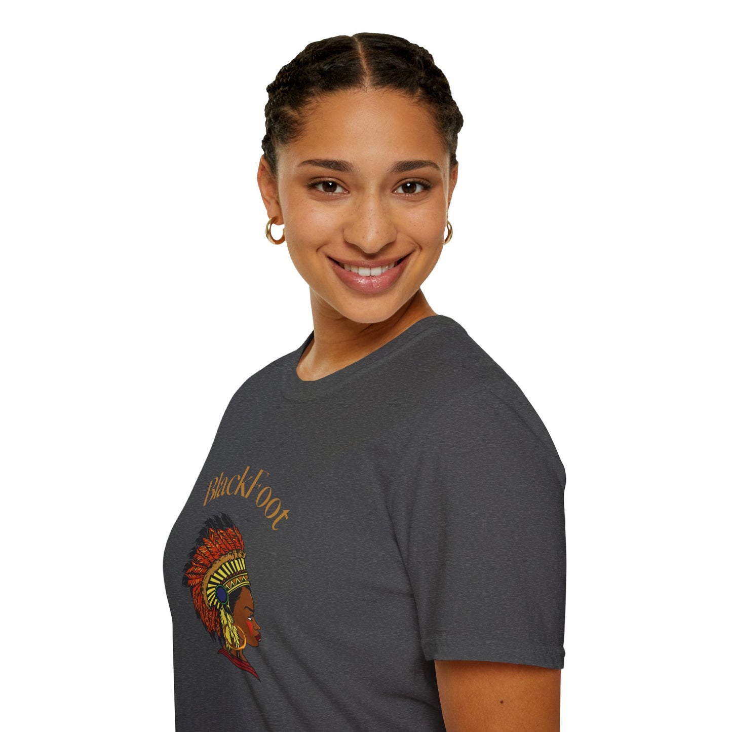 Blackfoot Heritage Unisex Softstyle T-Shirt - Vibrant Cultural Tribute Tee