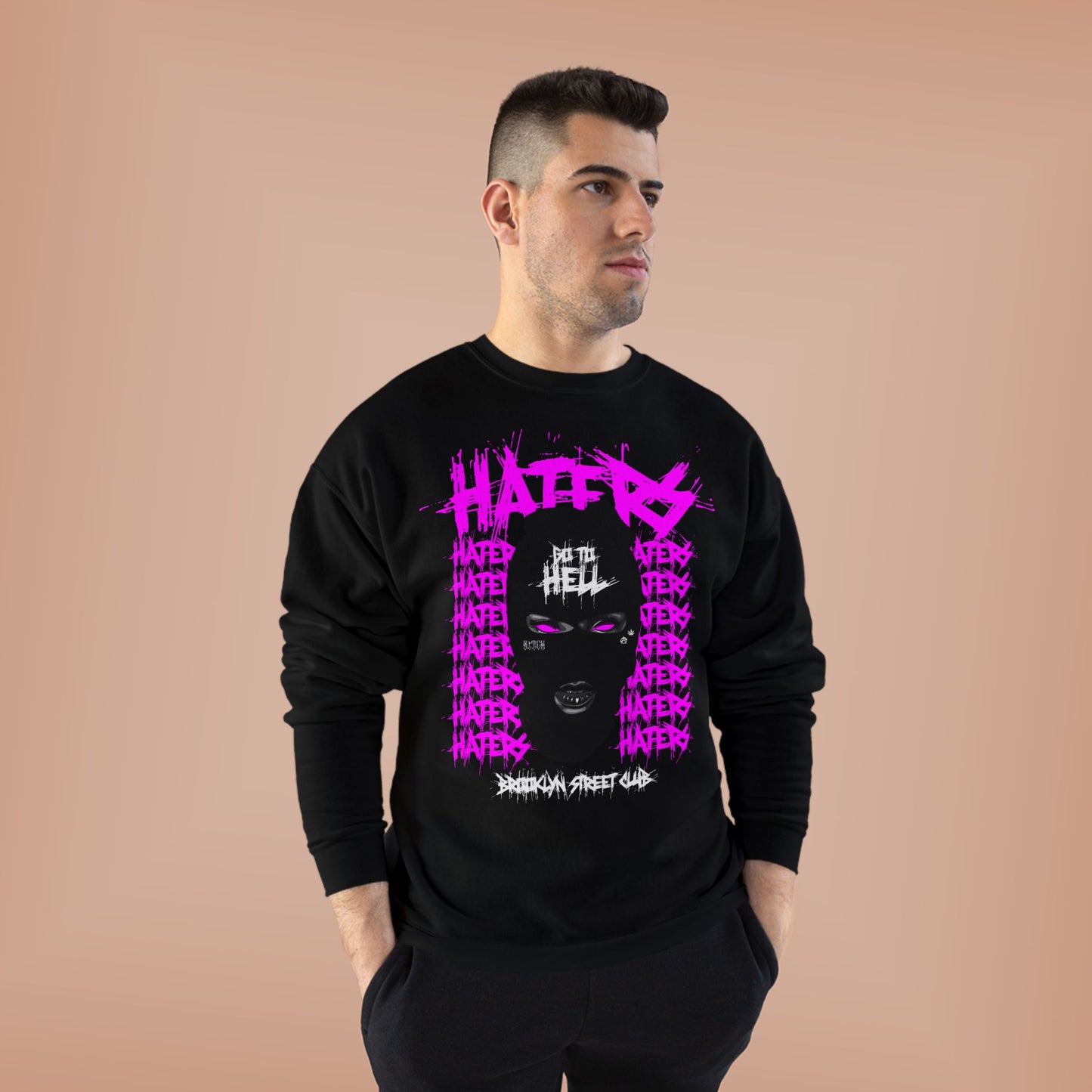 Unisex EcoSmart® Crewneck Sweatshirt - 'HATERS' Graphic Design for Bold Attitudes