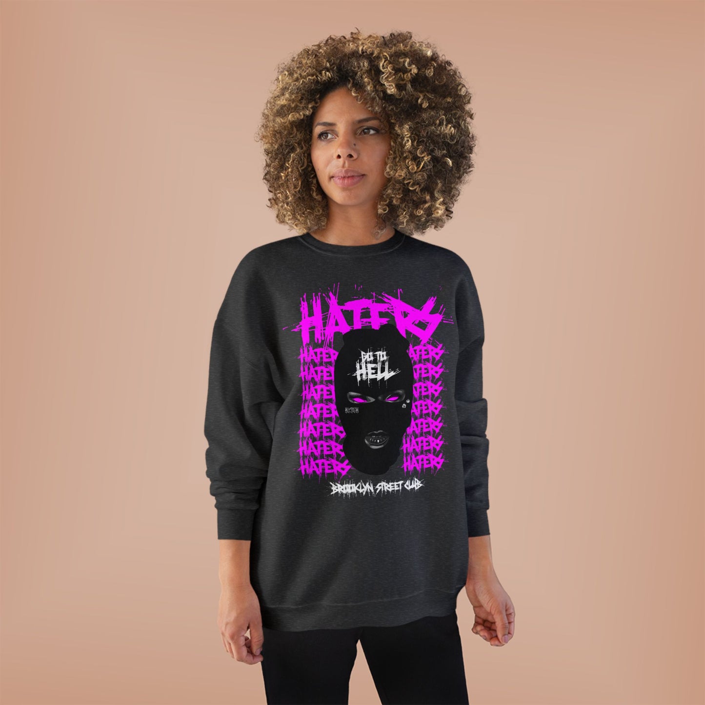 Unisex EcoSmart® Crewneck Sweatshirt - 'HATERS' Graphic Design for Bold Attitudes