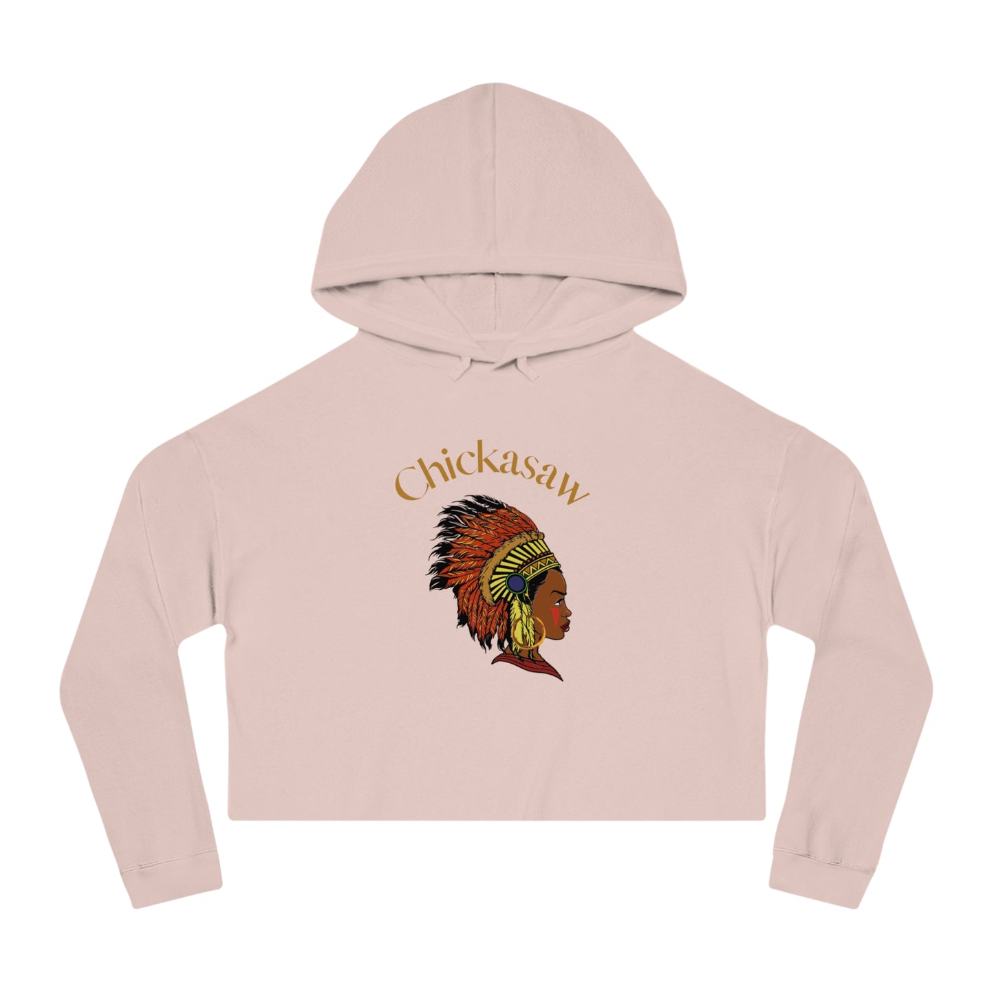 Chickasaw Women’s Cropped Hooded Sweatshirt - Stylish Indigenous Artwork