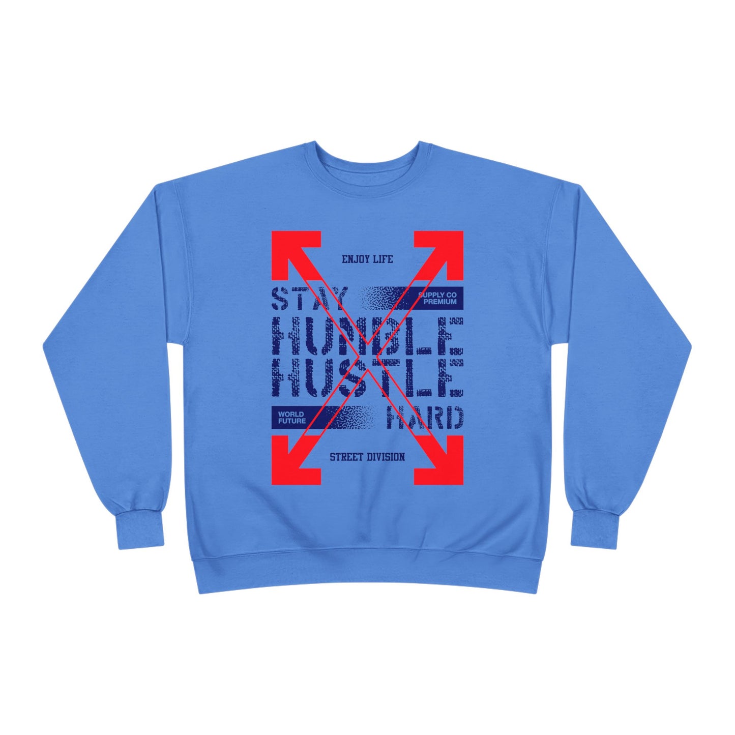 Motivational Crewneck Sweatshirt - "Hustle Hard" Design