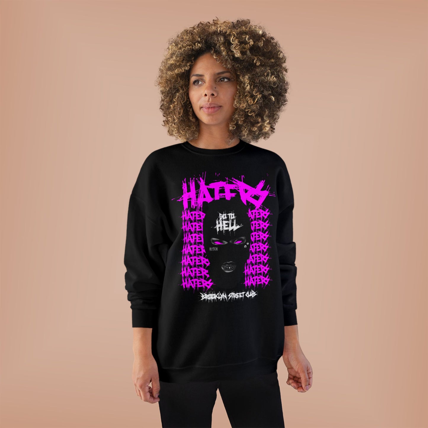 Unisex EcoSmart® Crewneck Sweatshirt - 'HATERS' Graphic Design for Bold Attitudes