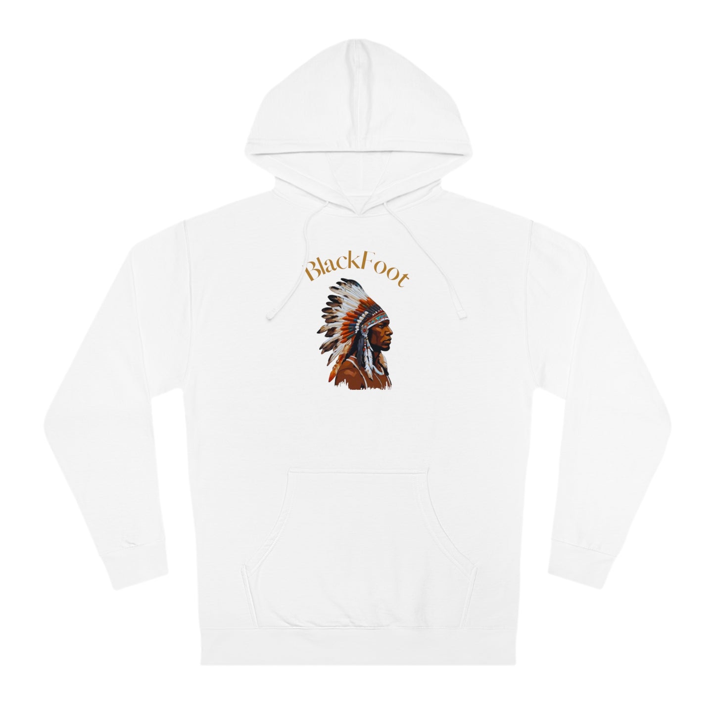 Unisex Hooded Sweatshirt with Blackfoot Design - Tribal Heritage Apparel