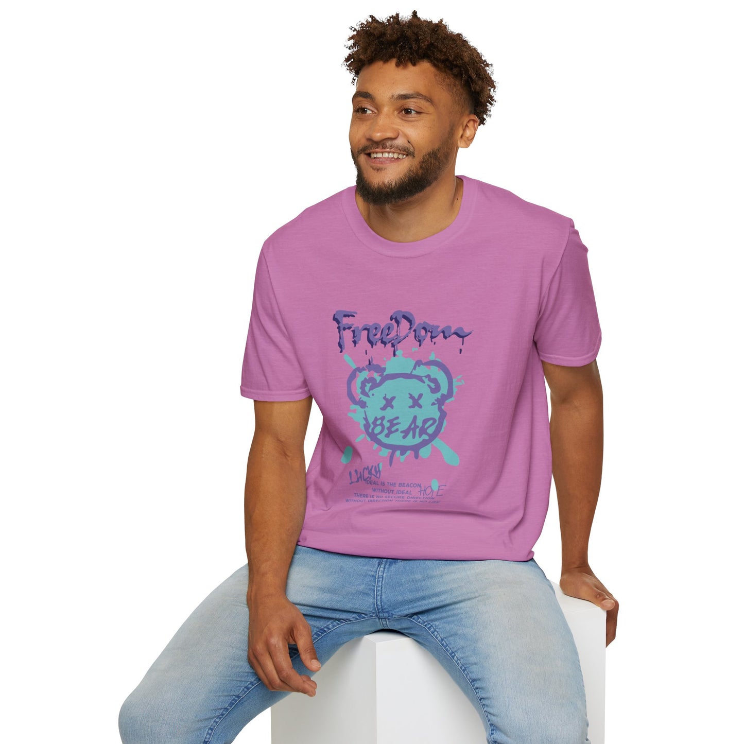 Freedom Bear Unisex Softstyle T-Shirt - Fun Graphic Tee for Casual Wear