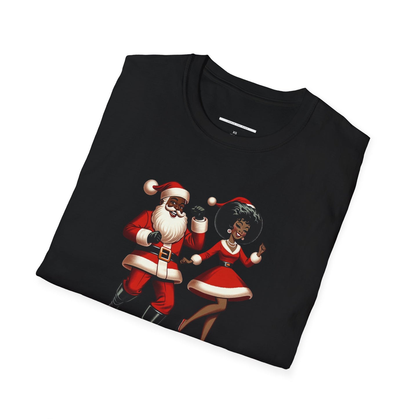 Festive Santa and Mrs. Claus Unisex Softstyle T-Shirt - Fun Holiday Apparel