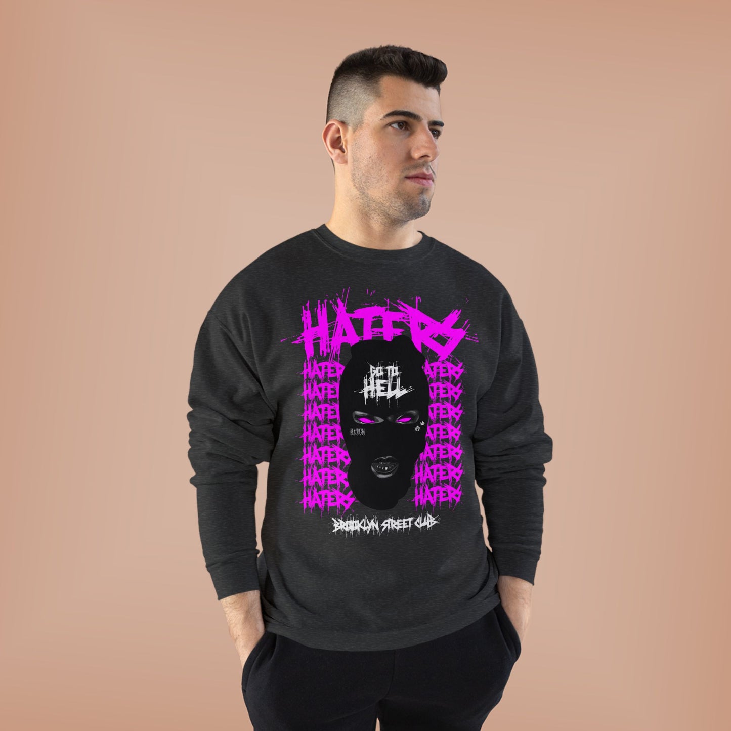 Unisex EcoSmart® Crewneck Sweatshirt - 'HATERS' Graphic Design for Bold Attitudes