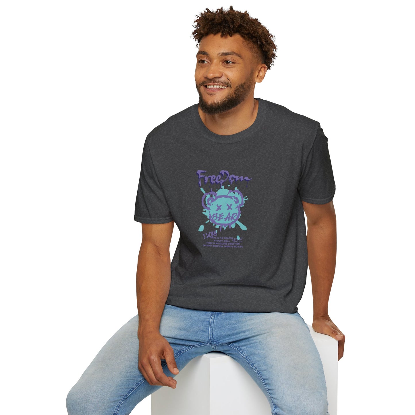 Freedom Bear Unisex Softstyle T-Shirt - Fun Graphic Tee for Casual Wear