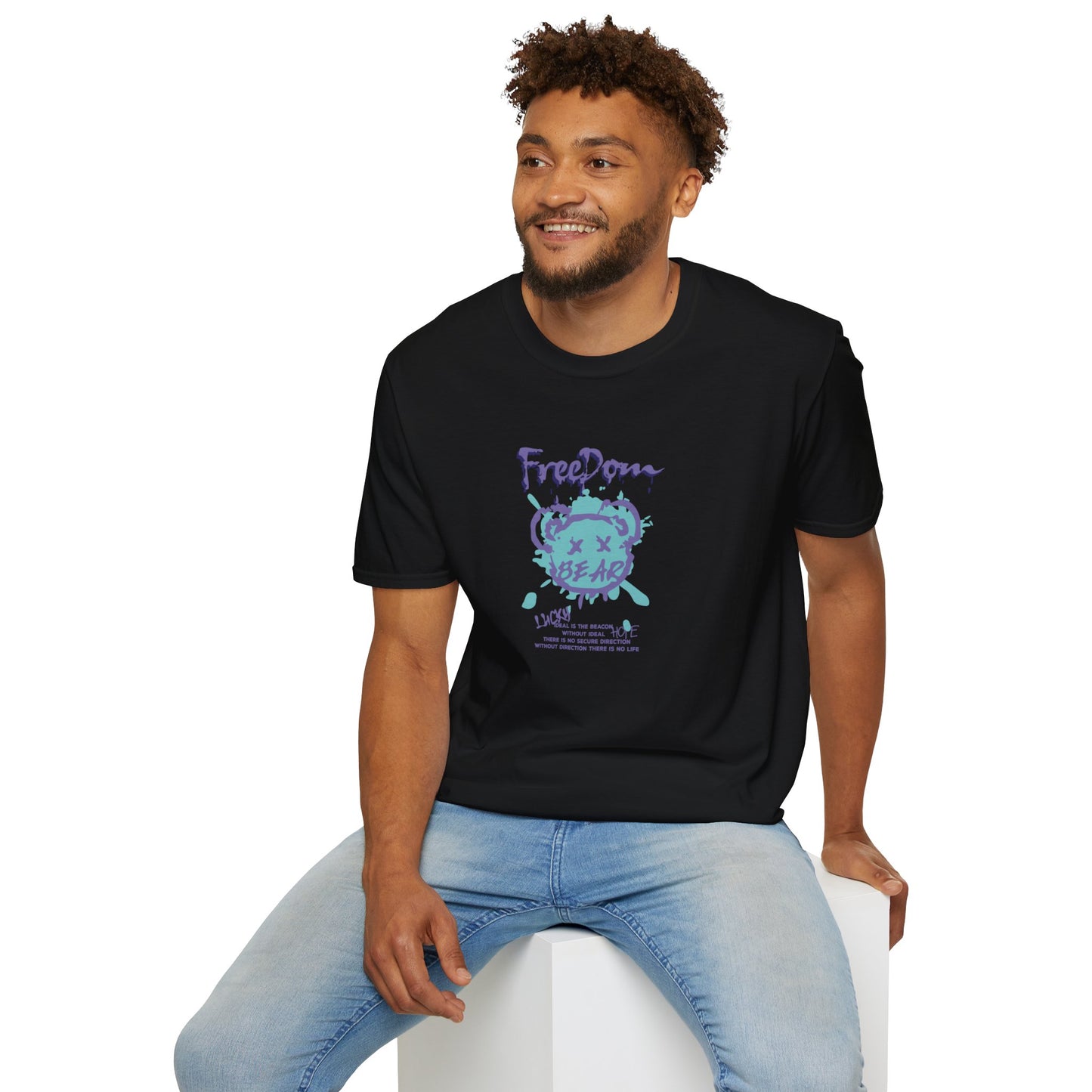 Freedom Bear Unisex Softstyle T-Shirt - Fun Graphic Tee for Casual Wear