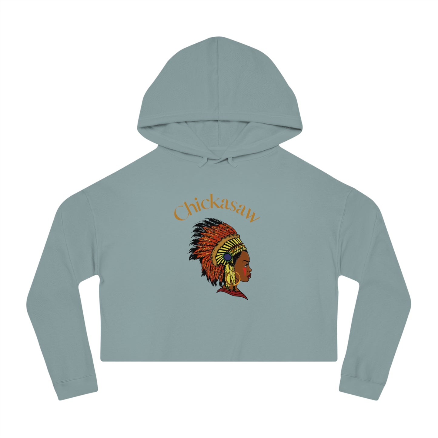 Chickasaw Women’s Cropped Hooded Sweatshirt - Stylish Indigenous Artwork