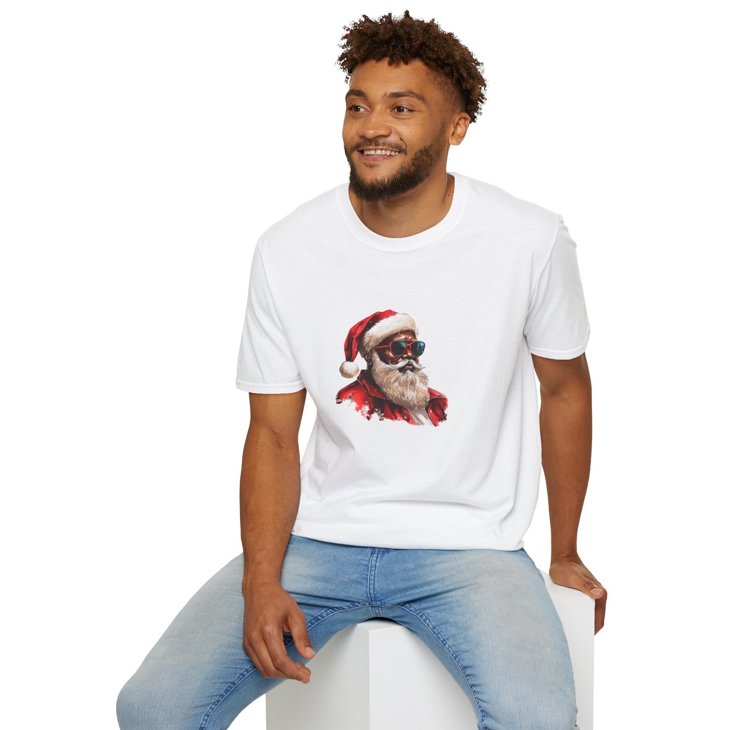 Santa Vibes Unisex Softstyle T-Shirt - Cool Santa Graphic Tee for Christmas