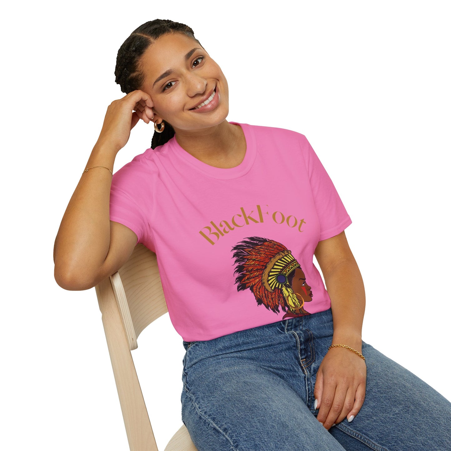 Blackfoot Heritage Unisex Softstyle T-Shirt - Vibrant Cultural Tribute Tee