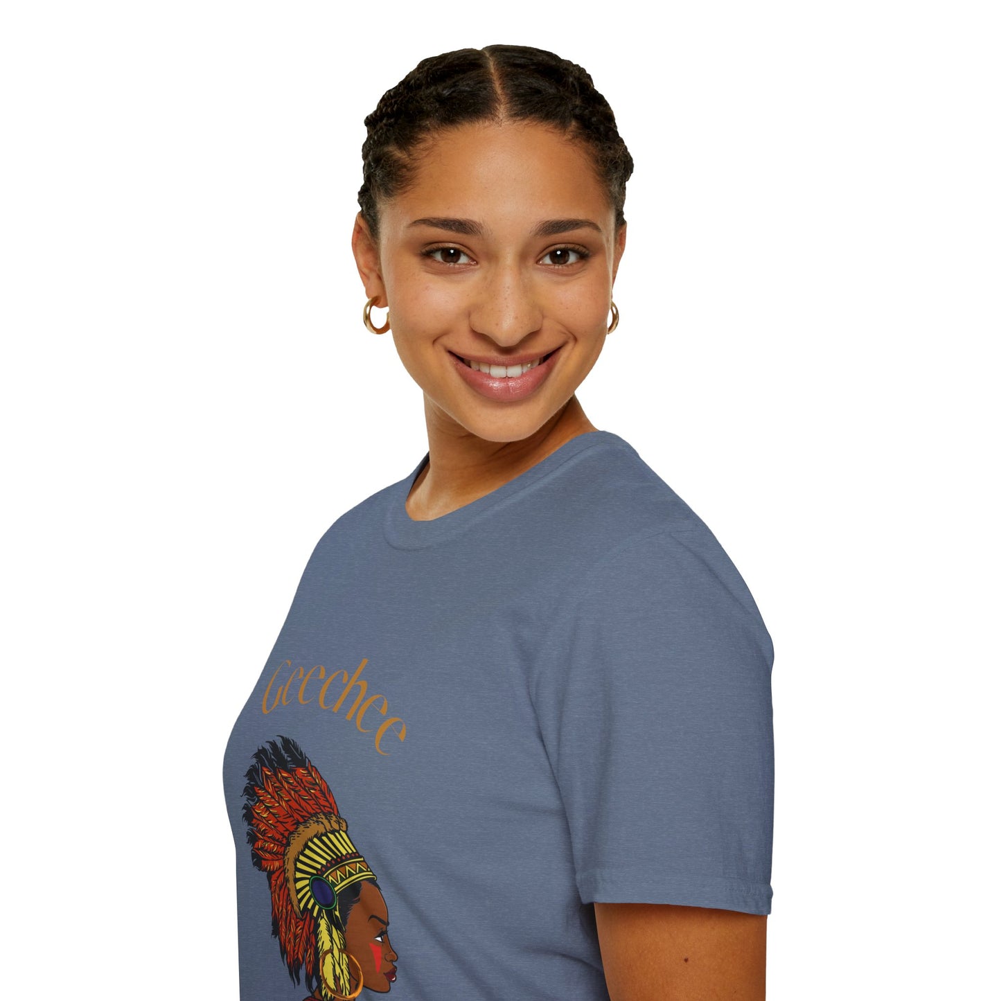 Geechee Culture Unisex Softstyle T-Shirt - Vibrant Blue Tee for Heritage Celebrations