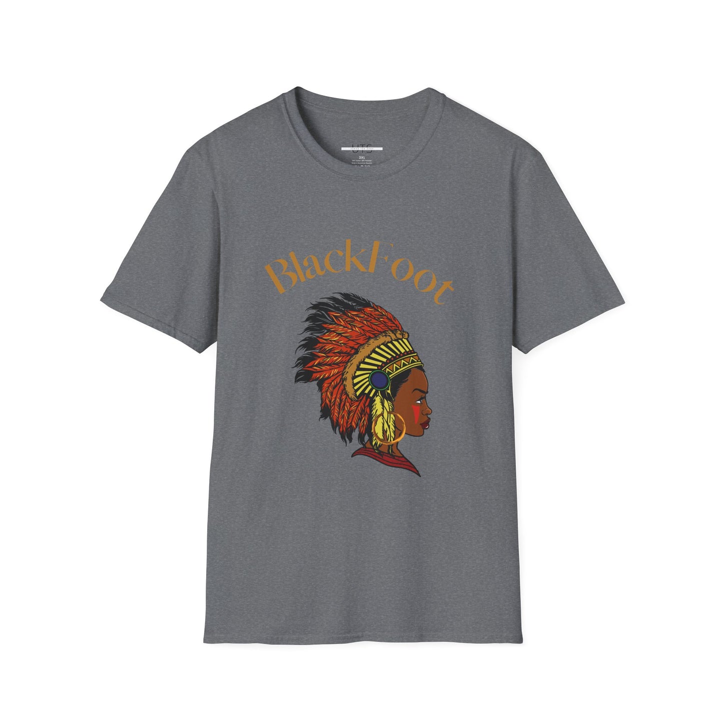 Blackfoot Heritage Unisex Softstyle T-Shirt - Vibrant Cultural Tribute Tee