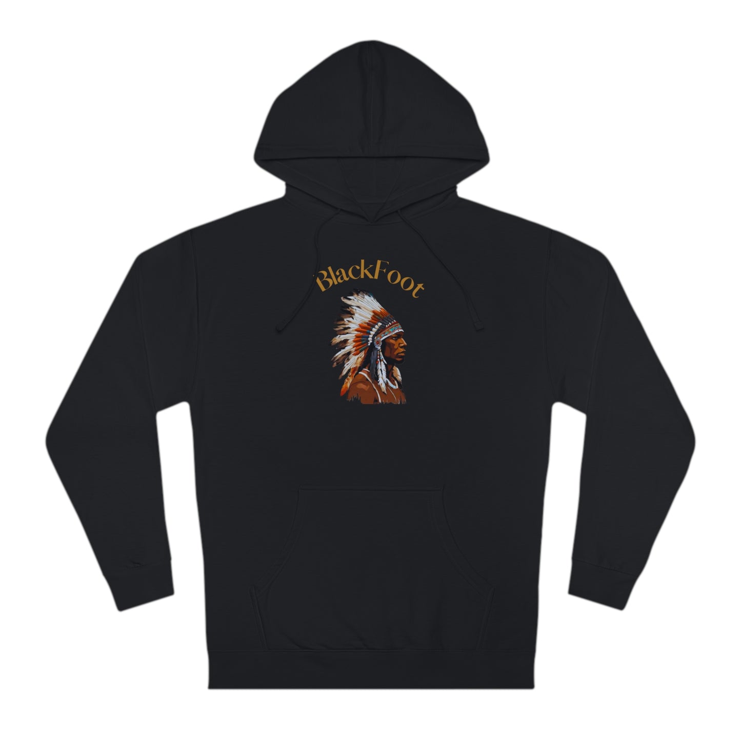 Unisex Hooded Sweatshirt with Blackfoot Design - Tribal Heritage Apparel