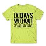 0 Days without sarcasm Apple Green Men's Tee for Funny, Sarcastic Humour