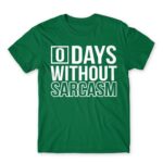 0 Days without sarcasm Kelly Green Men's T-shirt for Funny, Sarcastic Humour