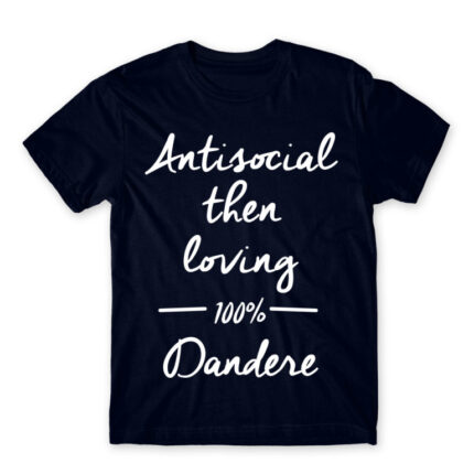 100% Dandere Navy Men's Tee for Anime, Dere