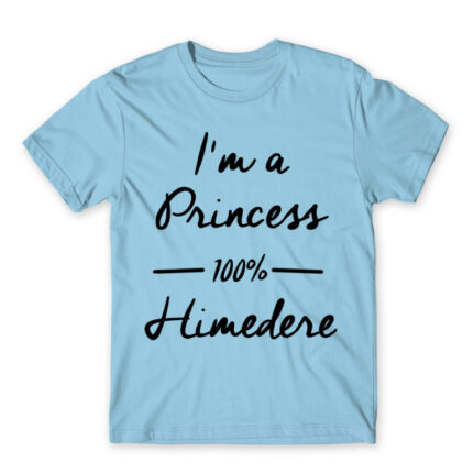 100% Himedere Sky Blue Men's Tee for Anime, Dere