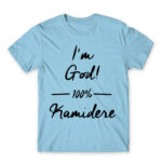 100% Kamidere Sky Blue Men's T-shirt for Anime, Dere