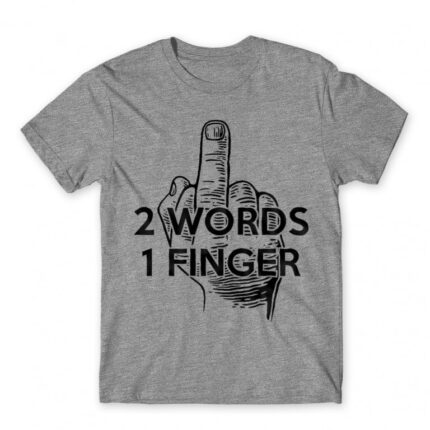 2 words Grey Melange Men's Tee for Funny, Sarcastic Humour