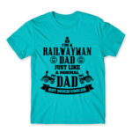 A railwayman dad Atoll Blue Men's Tee for Train Conductor, Work