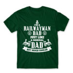 A railwayman dad Bottle Green Men's Tee for Train Conductor, Work