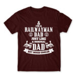 A railwayman dad Burgundy Men's T-shirt for Train Conductor, Work